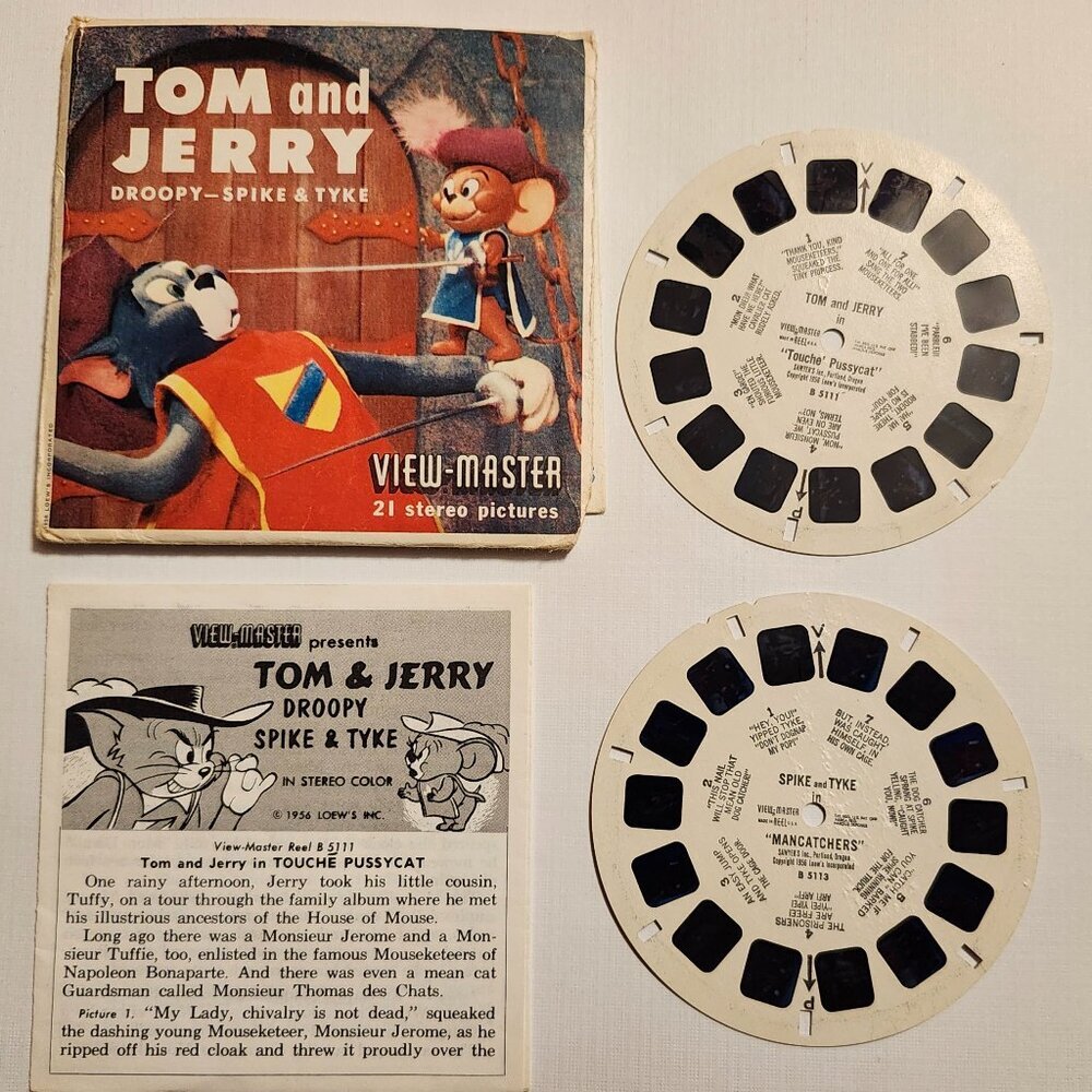 VINTAGE 1956 View Master Tom and Jerry Reels x 2